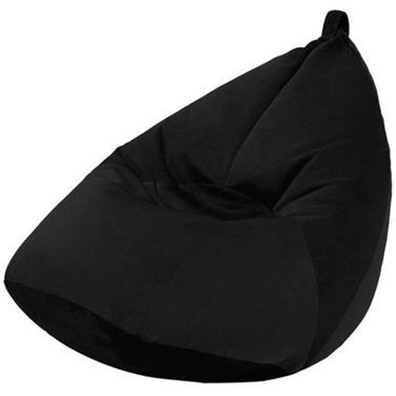 Fauteuil pouf de jeu pour le adultes - Pouf poire à dossier haut en velours - Pouf chaise pour salon - Noir