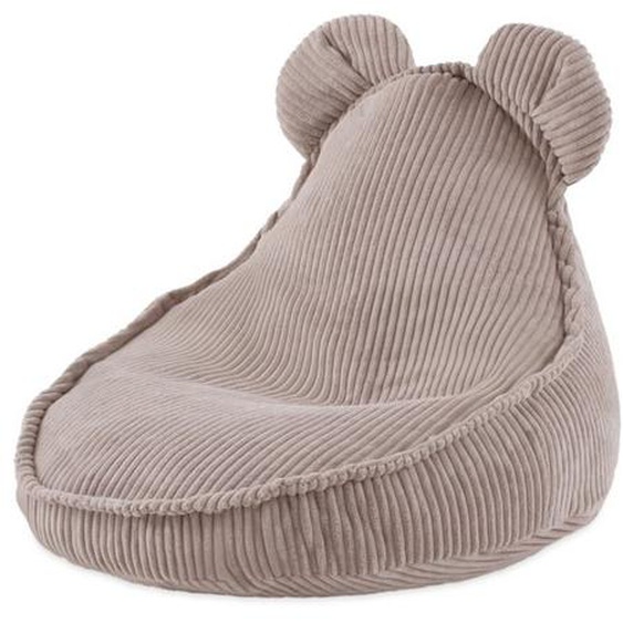 Fauteuil Pouf Oreilles dOurs pour Bébé Enfants pour la Chambre dEnfant MISIOO Huggy Bear Velours Côtelé Beige 68x45 cm