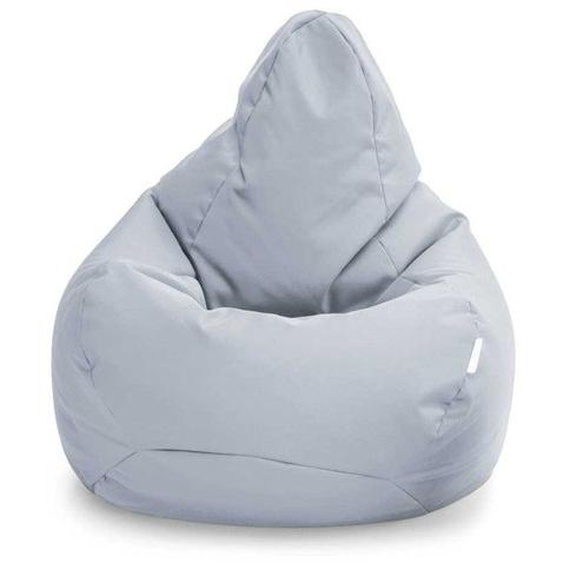 Fauteuil pouf de jeu pour le adultes - Pouf poire à dossier haut résistant à leau - Pouf chaise pour salon - Gris