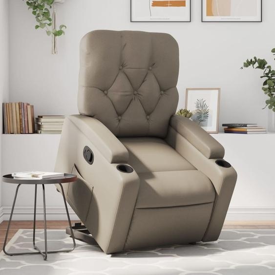 Fauteuil relax avec releveur Cappuccino-Brun Similicuir 3204778