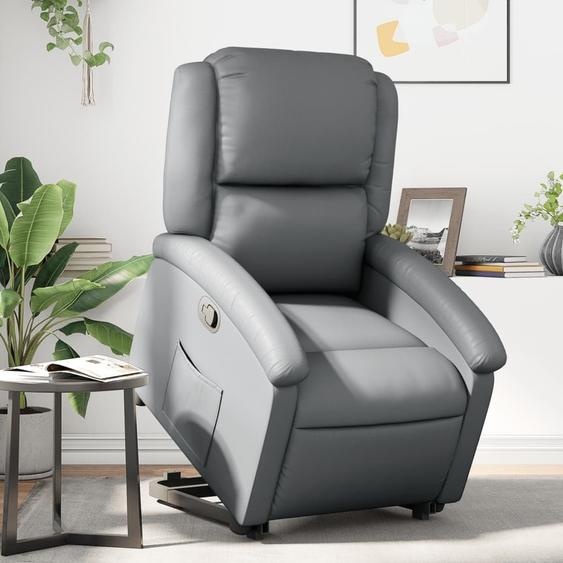 Fauteuil relax avec releveur Gris Similicuir 3204229