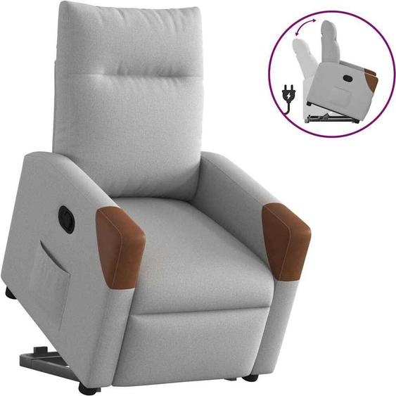 Fauteuil relax avec releveur Tissu gris nuageux ,Fauteuil TV & Relax 2025