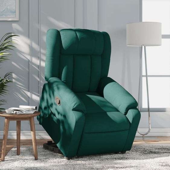 Fauteuil relax avec releveur Vert foncé Tissu 3205322