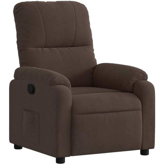 Fauteuil relax brun microfibre