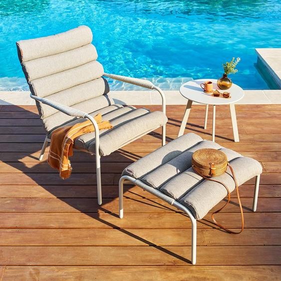Fauteuil relax de jardin SOLANI Argile Acier traité époxy, Traitement anti-rouille renforcé, Texaline Hespéride