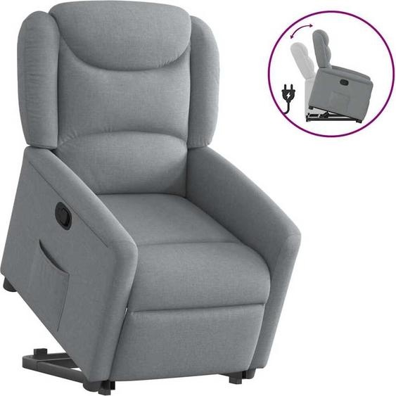 Fauteuil relax design avec releveur Tissu gris clair, Fauteuil classique Nouveau