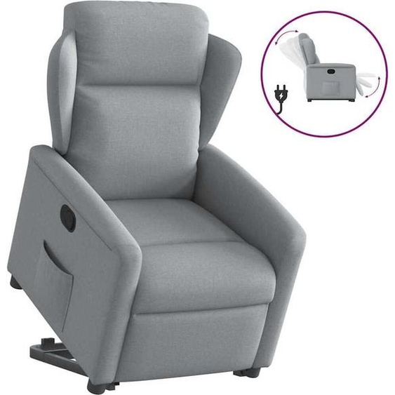 Fauteuil relax design avec releveur Tissu gris clair, Fauteuil classique Nouveau