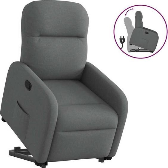 Fauteuil relax design avec releveur Tissu gris foncé, Fauteuil classique 2024 Nouveau