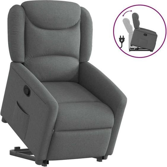 Fauteuil relax design avec releveur Tissu gris foncé, Fauteuil classique Nouveau