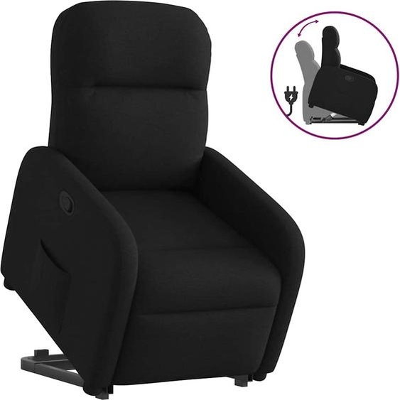 Fauteuil relax design avec releveur Tissu noir, Fauteuil classique 2024 Nouveau
