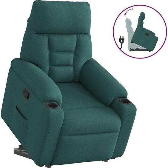 Fauteuil relax design avec releveur Tissu vert foncé, Fauteuil classique Nouveau