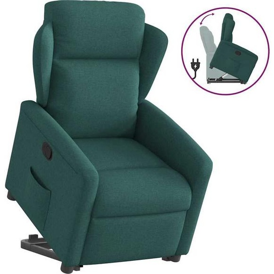 Fauteuil relax design avec releveur Tissu vert foncé, Fauteuil classique Nouveau