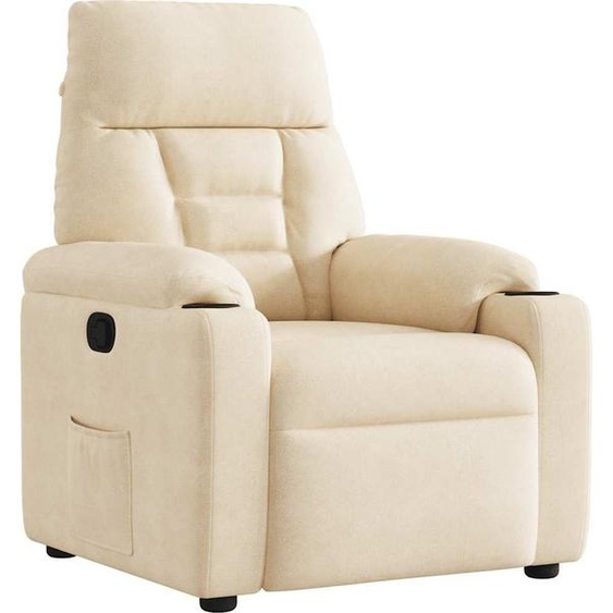 Fauteuil relax design beige microfibre, Fauteuil classique 2024 Nouveau