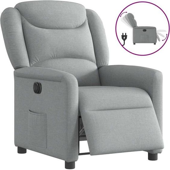 Fauteuil Relax Design Electrique Gris Clair Tissu, Fauteuil Classique Nouveau