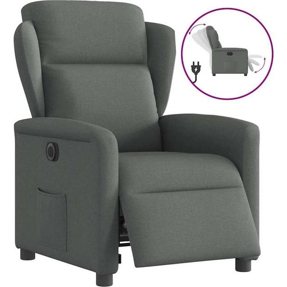 Fauteuil Relax Design Electrique Gris Foncé Tissu, Fauteuil Classique Nouveau