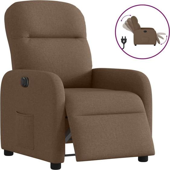 Fauteuil Relax Design Electrique Marron Tissu, Fauteuil Classique 2024 Nouveau