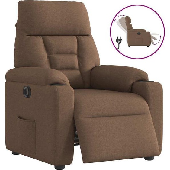 Fauteuil Relax Design Electrique Marron Tissu, Fauteuil Classique Nouveau