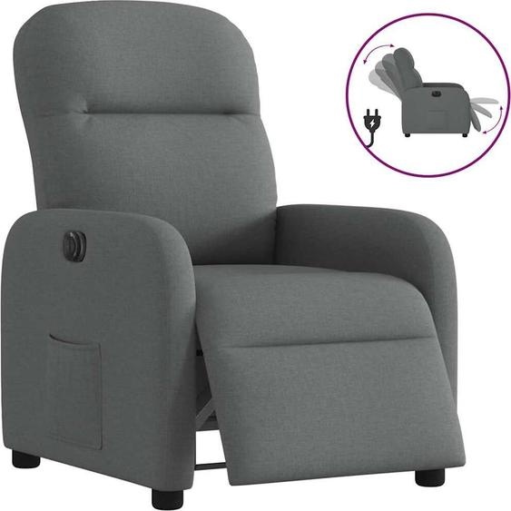 Fauteuil Relax Design Electrique Tissu Gris Foncé, Fauteuil Classique 2024 Nouveau