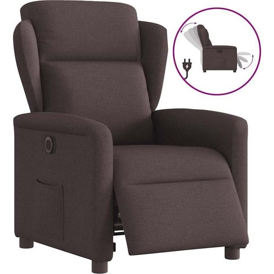 Fauteuil Relax Design Electrique Tissu Marron Foncé, Fauteuil Classique Nouveau