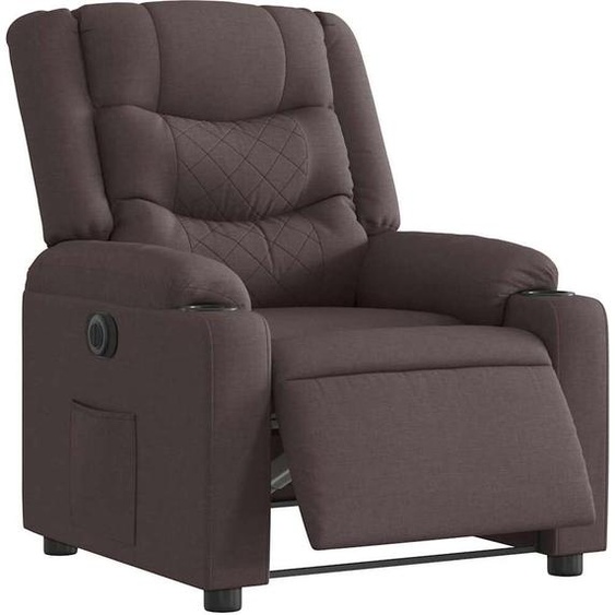 Fauteuil Relax Design Electrique Tissu Marron Foncé, Fauteuil Classique Nouveau