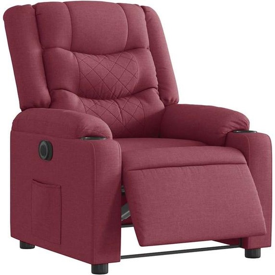 Fauteuil Relax Design Electrique Tissu Rouge Vin, Fauteuil Classique Nouveau