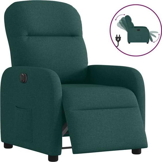 Fauteuil Relax Design Electrique Tissu Vert Foncé, Fauteuil Classique 2024 Nouveau