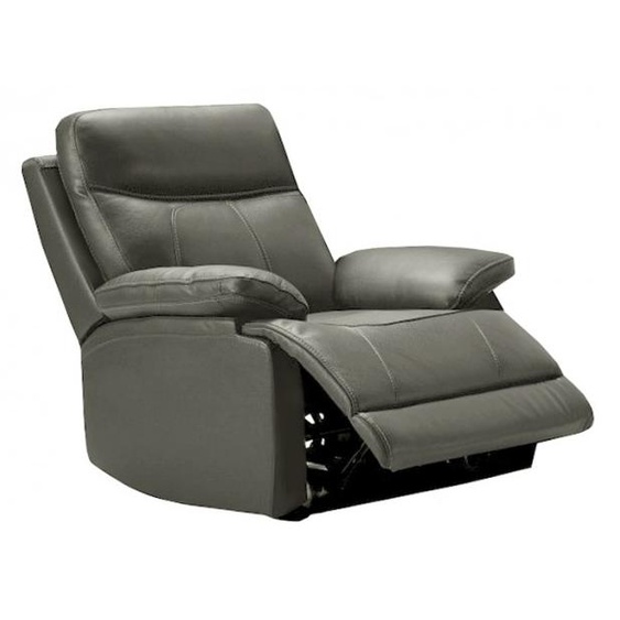 Fauteuil relax design en cuir - Léon - Gris 55