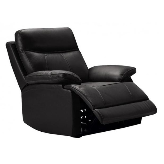 Fauteuil relax design en cuir - Léon - Marron chocolat 56