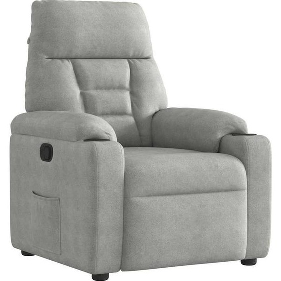 Fauteuil relax design gris clair microfibre, Fauteuil classique 2024 Nouveau
