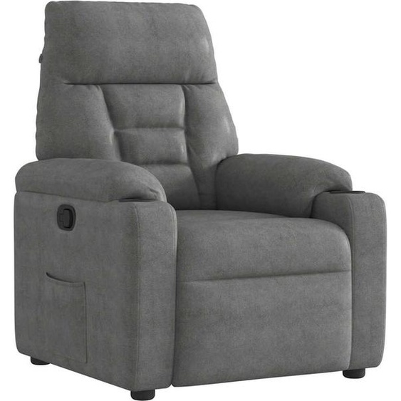 Fauteuil relax design gris foncé microfibre, Fauteuil classique 2024 Nouveau