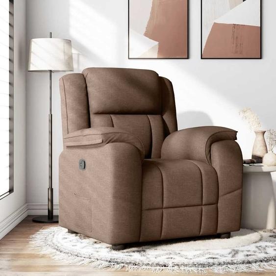 Fauteuil Relax Design Marron Tissu, Fauteuil Classique Nouveau