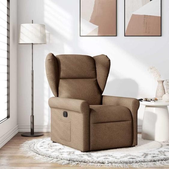 Fauteuil Relax Design Marron Tissu, Fauteuil Classique Nouveau