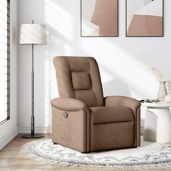 Fauteuil Relax Design Marron Tissu, Fauteuil Classique Nouveau