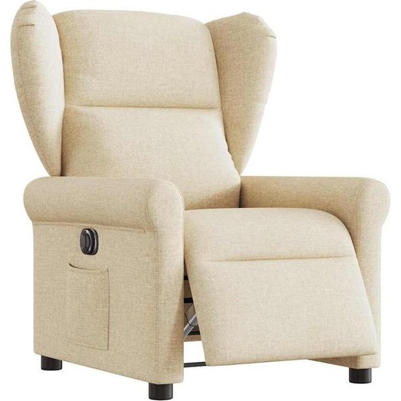 Fauteuil Relax Design Tissu Crème Electrique, Fauteuil Classique Nouveau