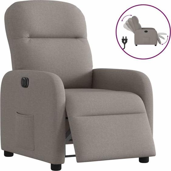 Fauteuil Relax Design Tissu Taupe électrique, Fauteuil Classique 2024 Nouveau