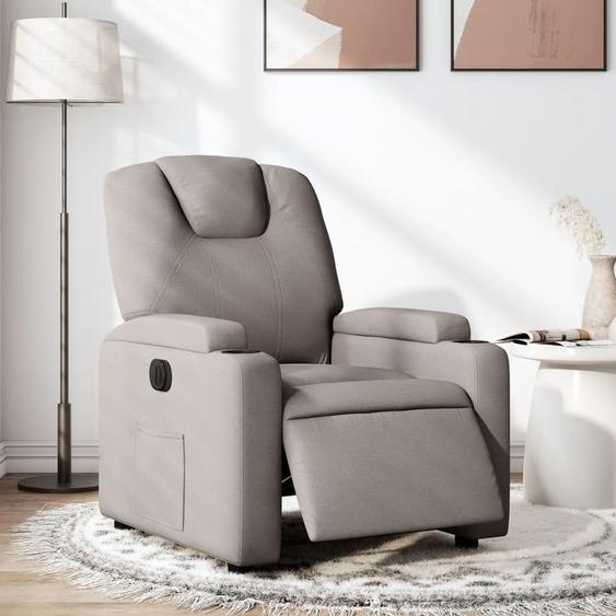 Fauteuil Relax Design Tissu Taupe électrique, Fauteuil Classique 2024 Nouveau