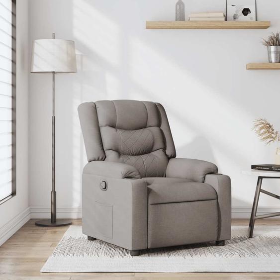 Fauteuil Relax Design Tissu Taupe, Fauteuil Classique 2024 Nouveau