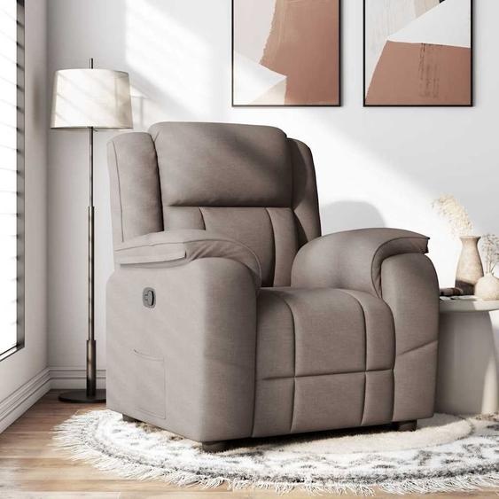 Fauteuil Relax Design Tissu Taupe, Fauteuil Classique Nouveau