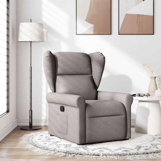 Fauteuil Relax Design Tissu Taupe, Fauteuil Classique Nouveau