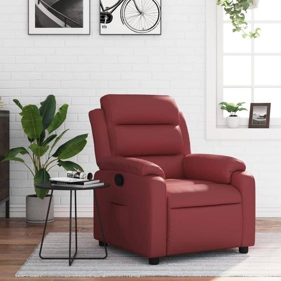 Fauteuil relax design vin rouge simili cuir, Fauteuil classique 2024 Nouveau