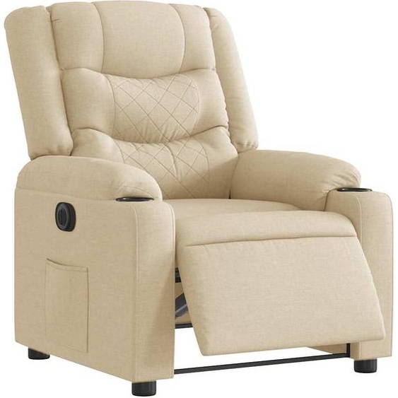 Fauteuil relax électrique Crème Tissu 3310252