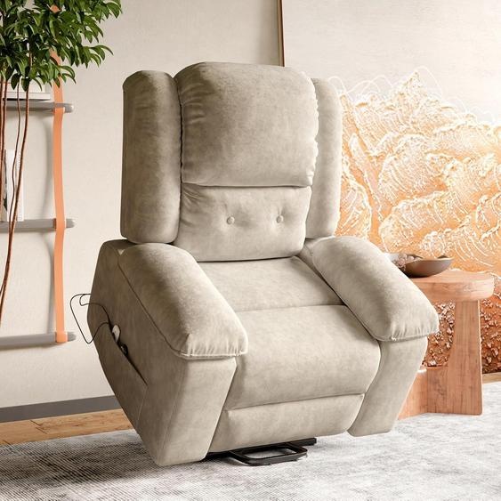 Fauteuil relax électrique en inclinable en Tissu - Girs - L93 x W102 x H106 cm - Gris 1
