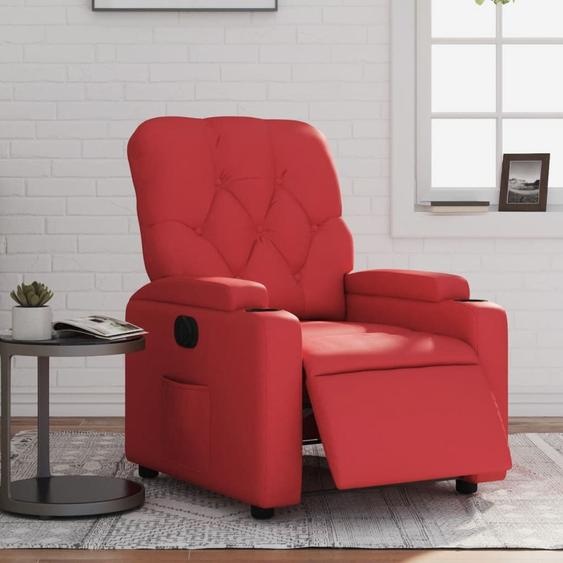 Fauteuil Relax Electrique Rouge Similicuir