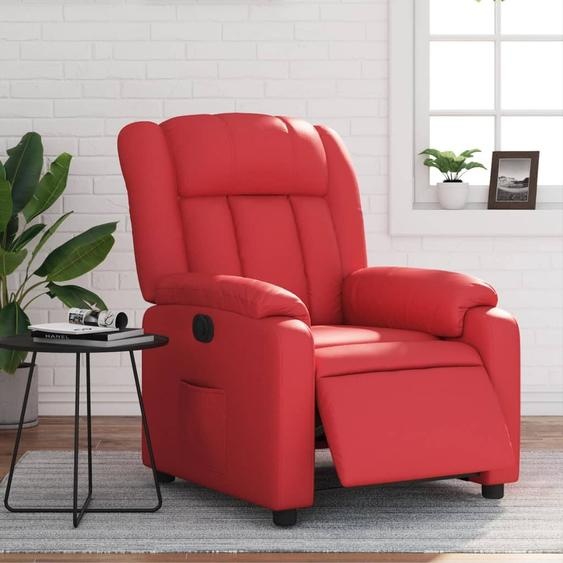 Fauteuil Relax Electrique Rouge Similicuir, Fauteuil Classique DesignMeuble Nouveau