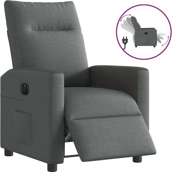 Fauteuil Relax Electrique Tissu Gris Foncé, Fauteuil Classique Design Meubles