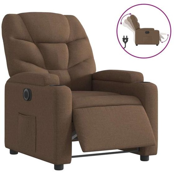 Fauteuil Relax Electrique Tissu Marron