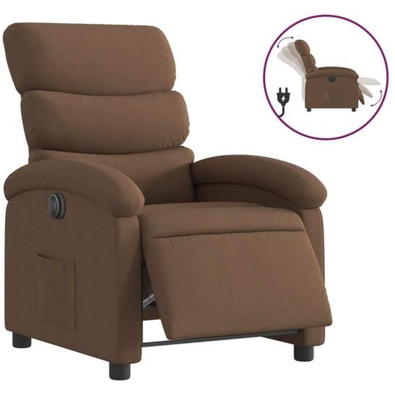 Fauteuil Relax Electrique Tissu Marron
