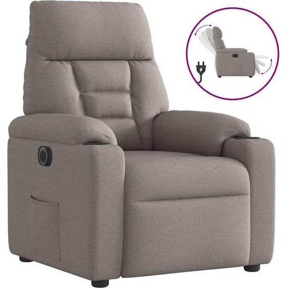 Fauteuil Relax Electrique Tissu Taupe