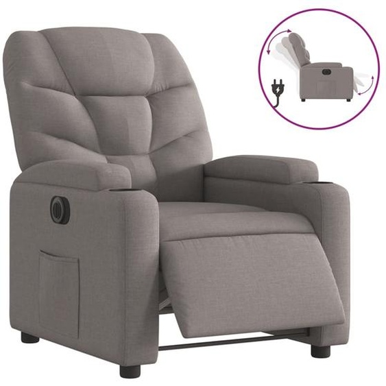 Fauteuil Relax Electrique Tissu Taupe