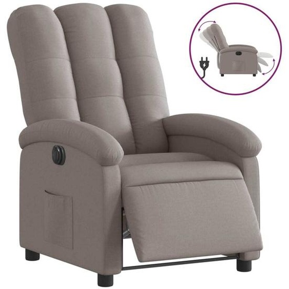 Fauteuil Relax Electrique Tissu Taupe